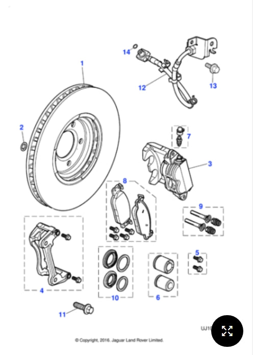C2C12070 - Jaguar RH Caliper housing (Genuine & New)