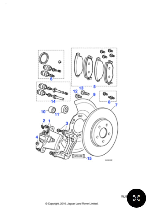 C2S46538 - Jaguar RH rear Caliper housing (Genuine & New)