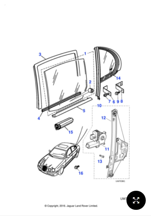 XR848084 - Jaguar S-Type Regulator Rail RRH (Genuine & New)
