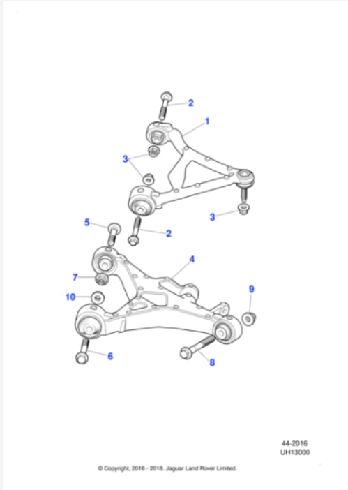 XR857871 - Jaguar Wishbone Upper arm RH - Rear (Genuine & New)