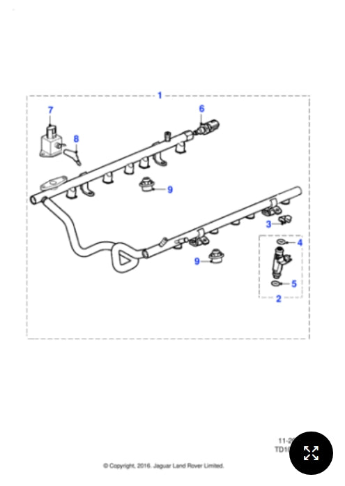 AJ82532 - Jaguar Fuel injector (Genuine & New)