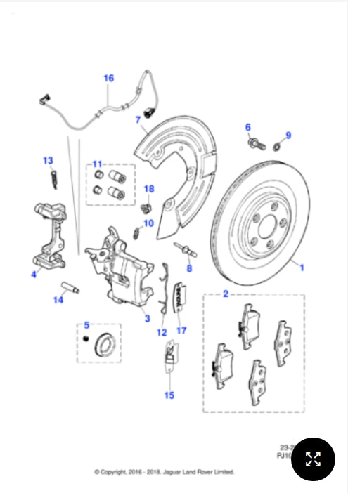 C2P25493 - Jaguar XK Brake pad kit (Genuine & New)
