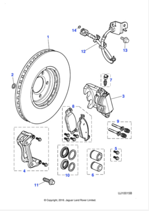 C2C8354 - Jaguar Brake disc 320mm - front (Genuine & New)