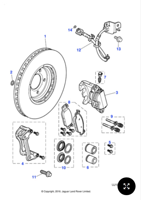 C2C12071 - Jaguar S-Type/XJ Caliper housing (Genuine & New)