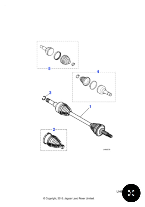 C2C6710 - Jaguar S-Type/XJ Universal joint kit (Genuine & New)