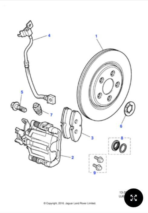 JLM21461 - Jaguar S-Type  Brake caliper RH RR (Genuine & New)