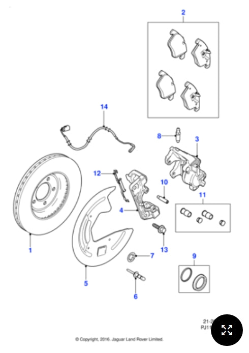 C2D3801 - Jaguar FR Brake pad kit (Genuine & New)