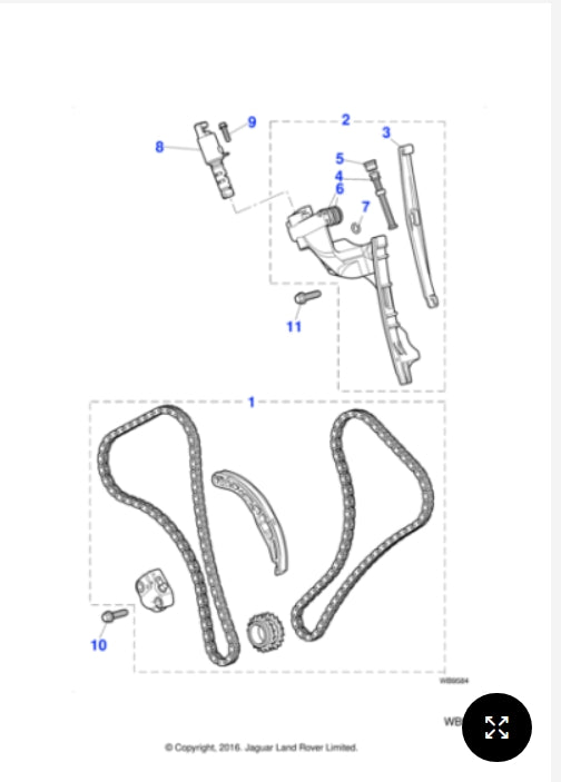 XR854774 - Jaguar Timing chain (Genuine & New)