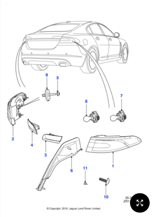 C2Z1728 - Jaguar Fog lamp (Genuine & New)