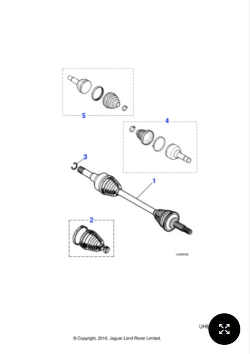 C2C6708 - Jaguar Universal joint kit (Genuine & New)
