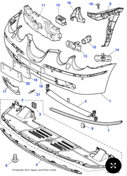XR849683 - Jaguar Valance panel (Genuine & New)
