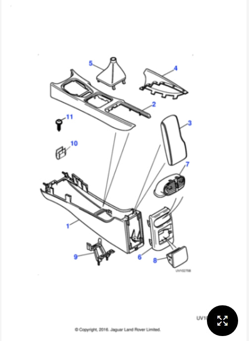 XR82342LGM - Jaguar Console armrest/lid (Genuine & New)