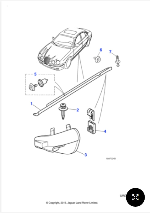 XR818371XXX - Jaguar Body side moulding (Genuine & New)